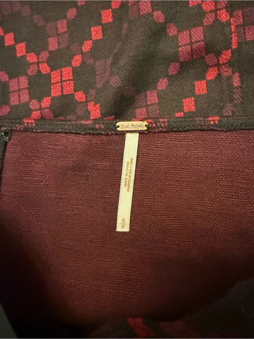Like New Free People Geometric Pattern Mini Skirt
